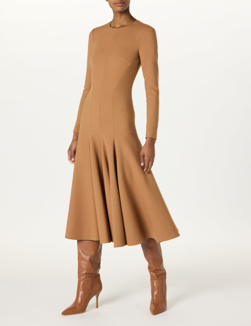 Crew Neck Dress w/Swing