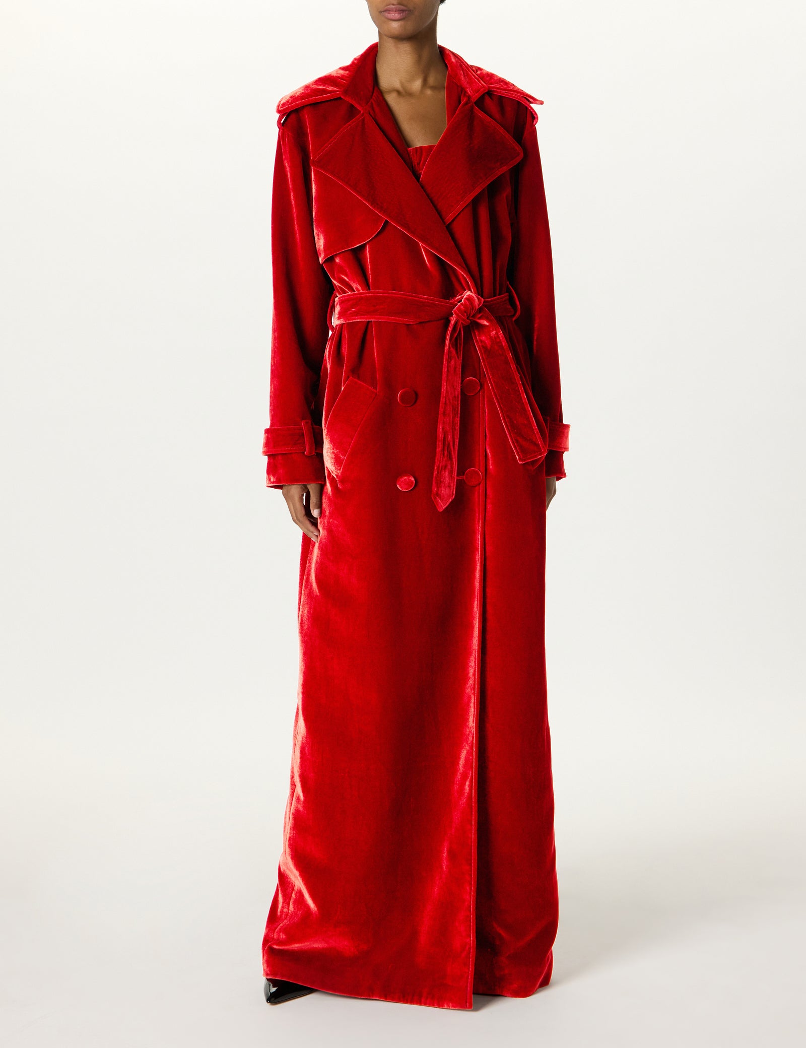 DB Maxi Trench Velvet – Sergio Hudson