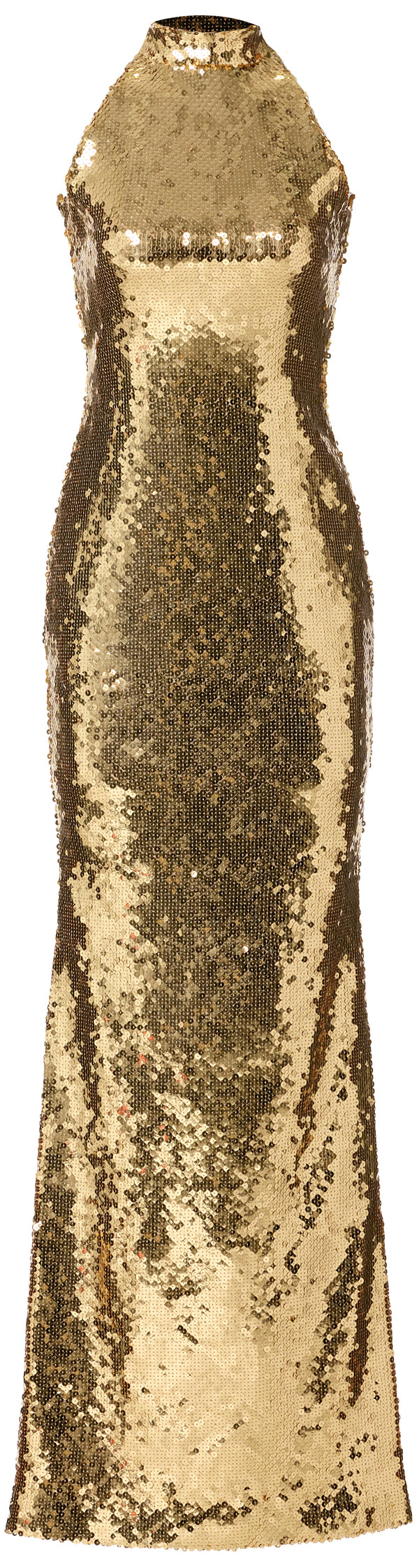 Sequined Maxi Halter Dress