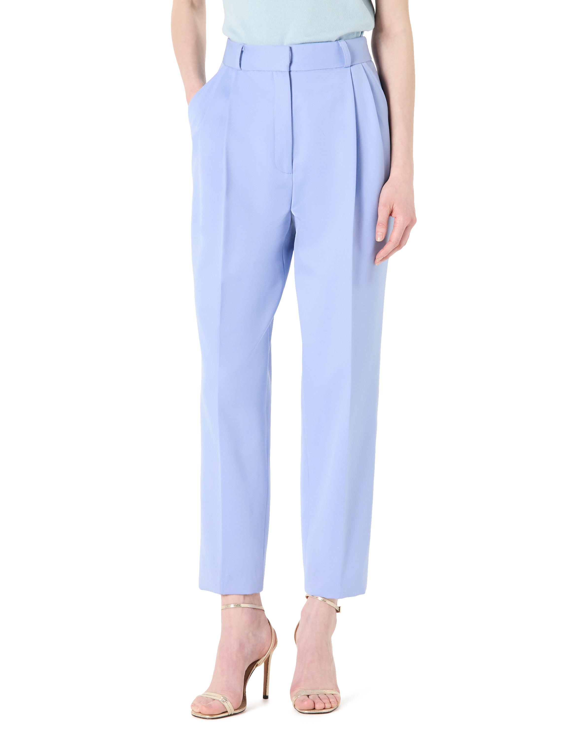 Cropped Double Pleat Pant
