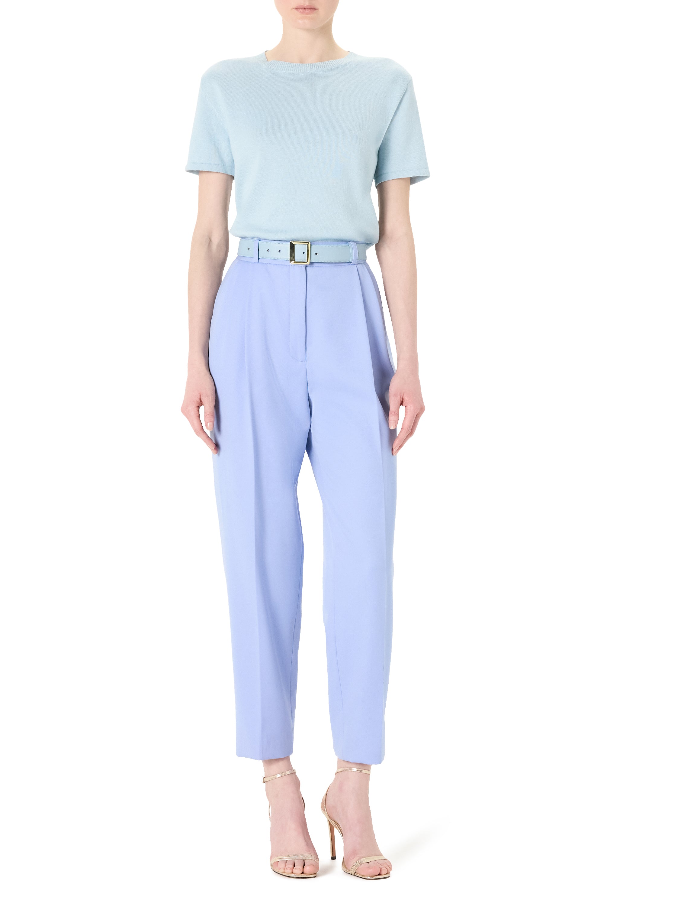 Cropped Double Pleat Pant