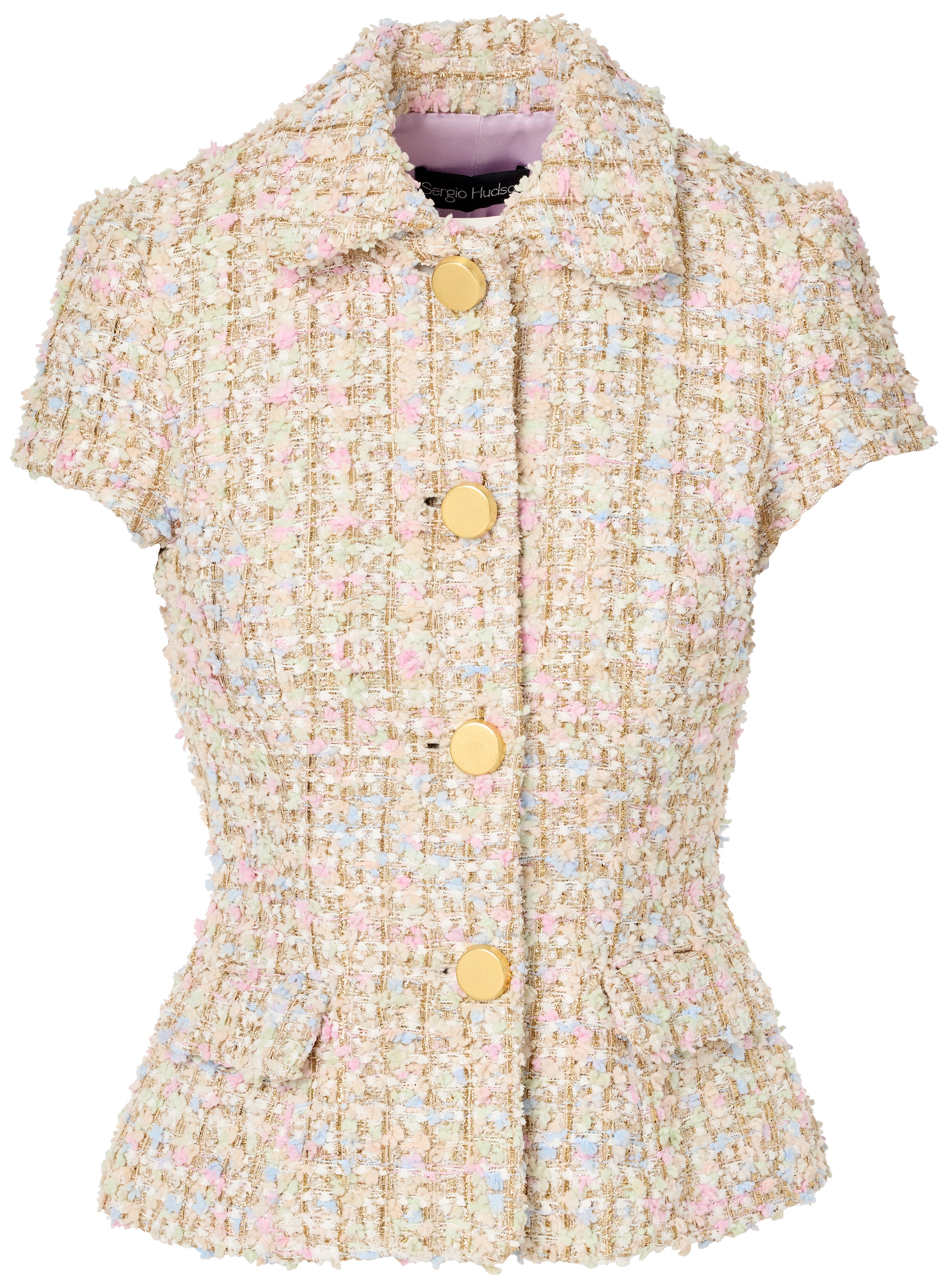 Short Sleeve Tweed Jacket
