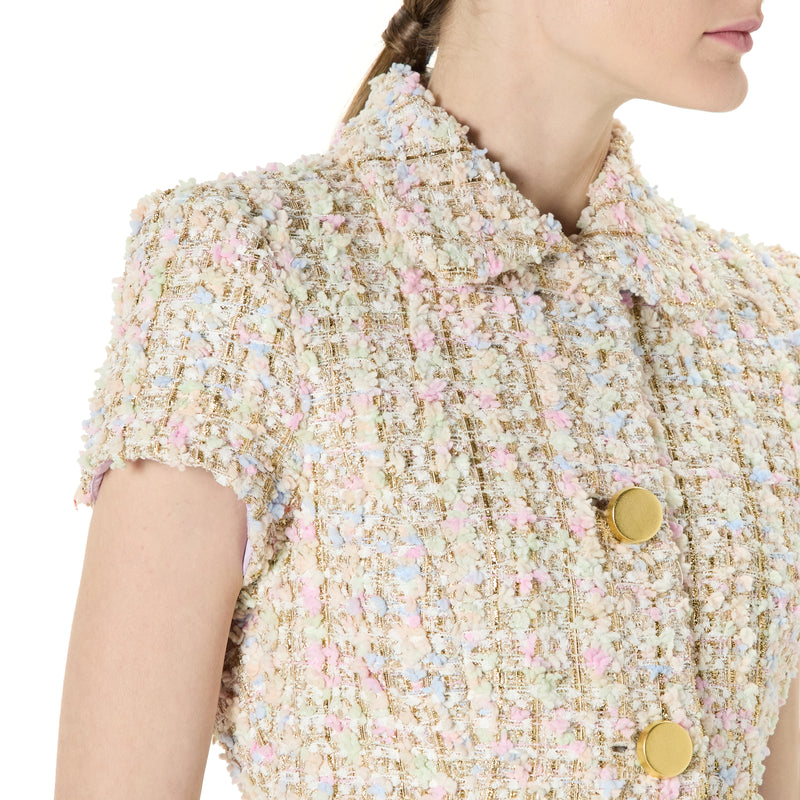 Short Sleeve Tweed Jacket