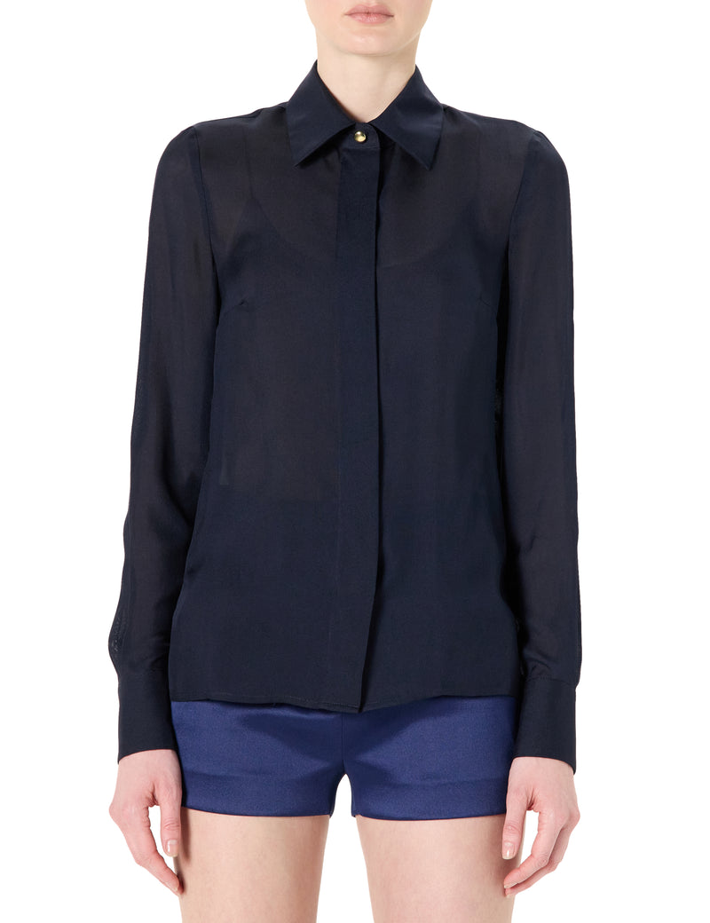 Sheer Button-Down Blouse