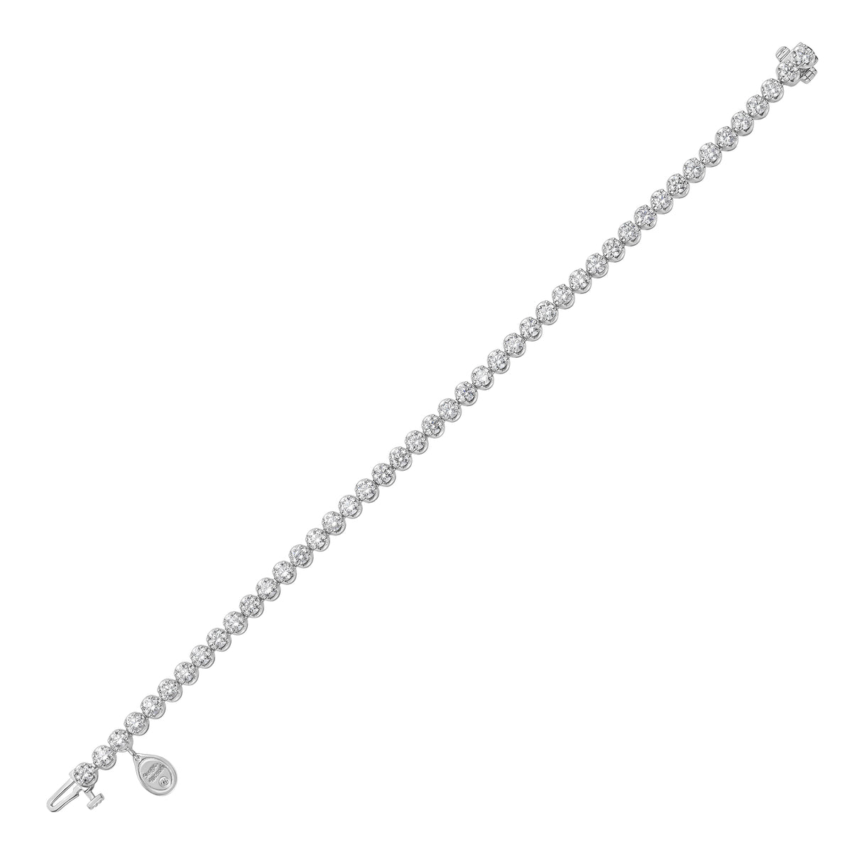 5.0 CTW Vertical Oval Shape Buttercup Bracelet (White Gold)