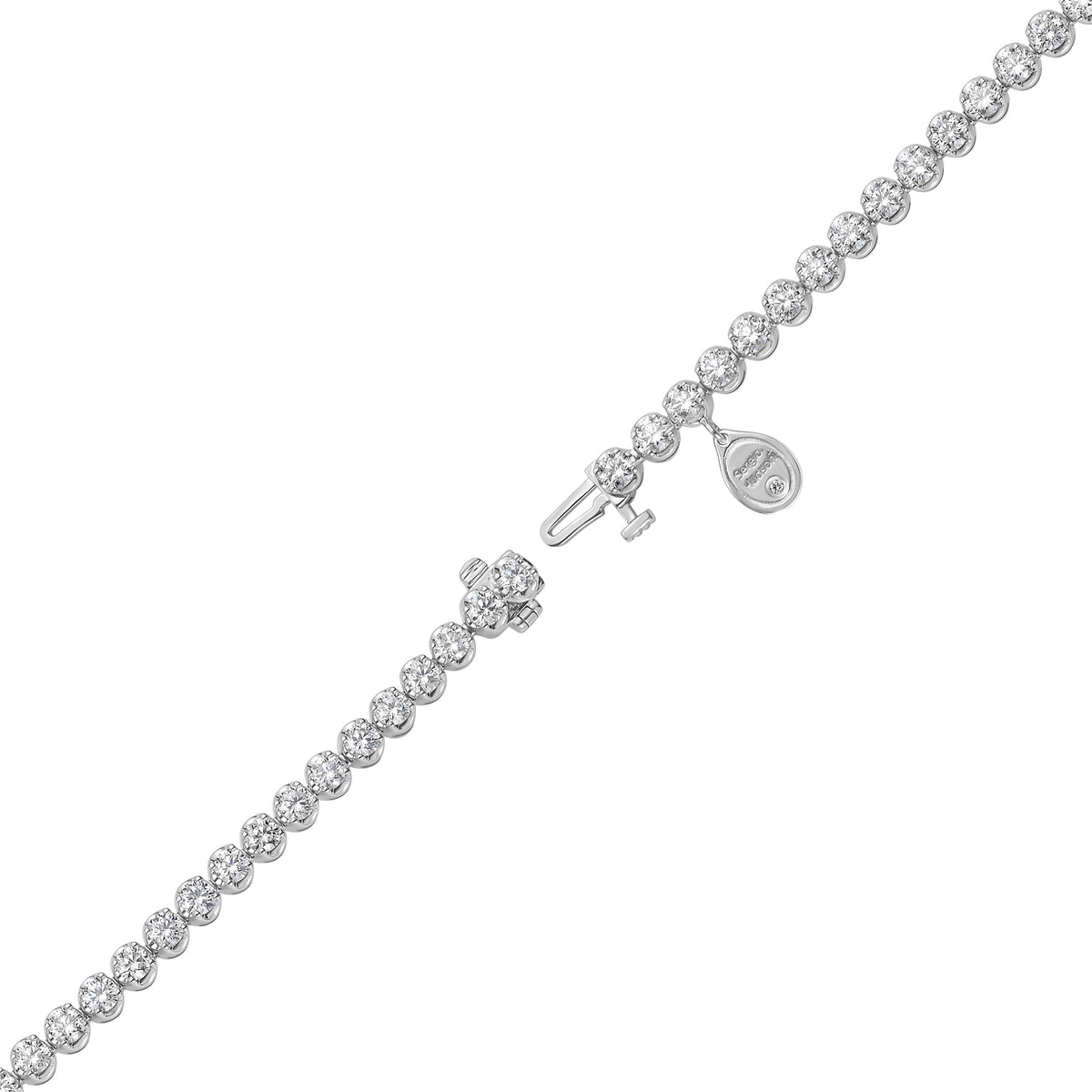 5.0 CTW Vertical Oval Shape Buttercup Bracelet (White Gold)