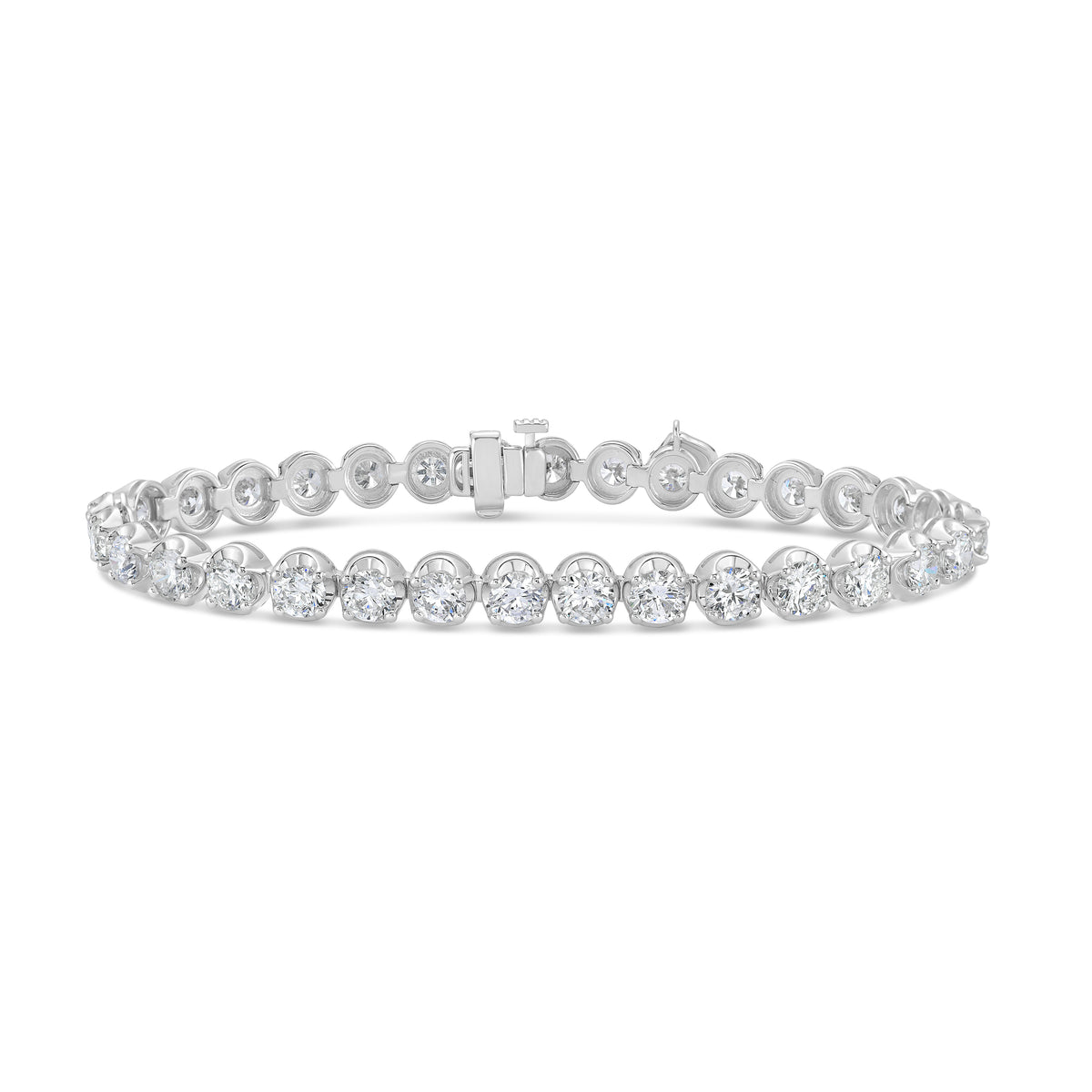 10.0 CTW Vertical Oval Shape Buttercup Bracelet (White Gold)