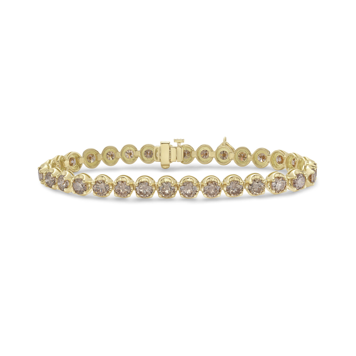 10.0 CTW Vertical Oval Shape Buttercup Bracelet (Gold)