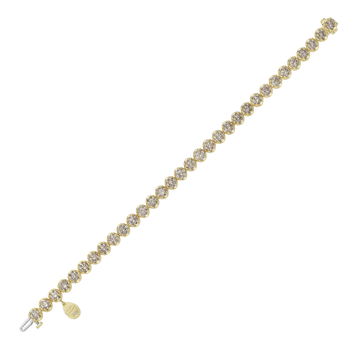 10.0 CTW Vertical Oval Shape Buttercup Bracelet (Gold)