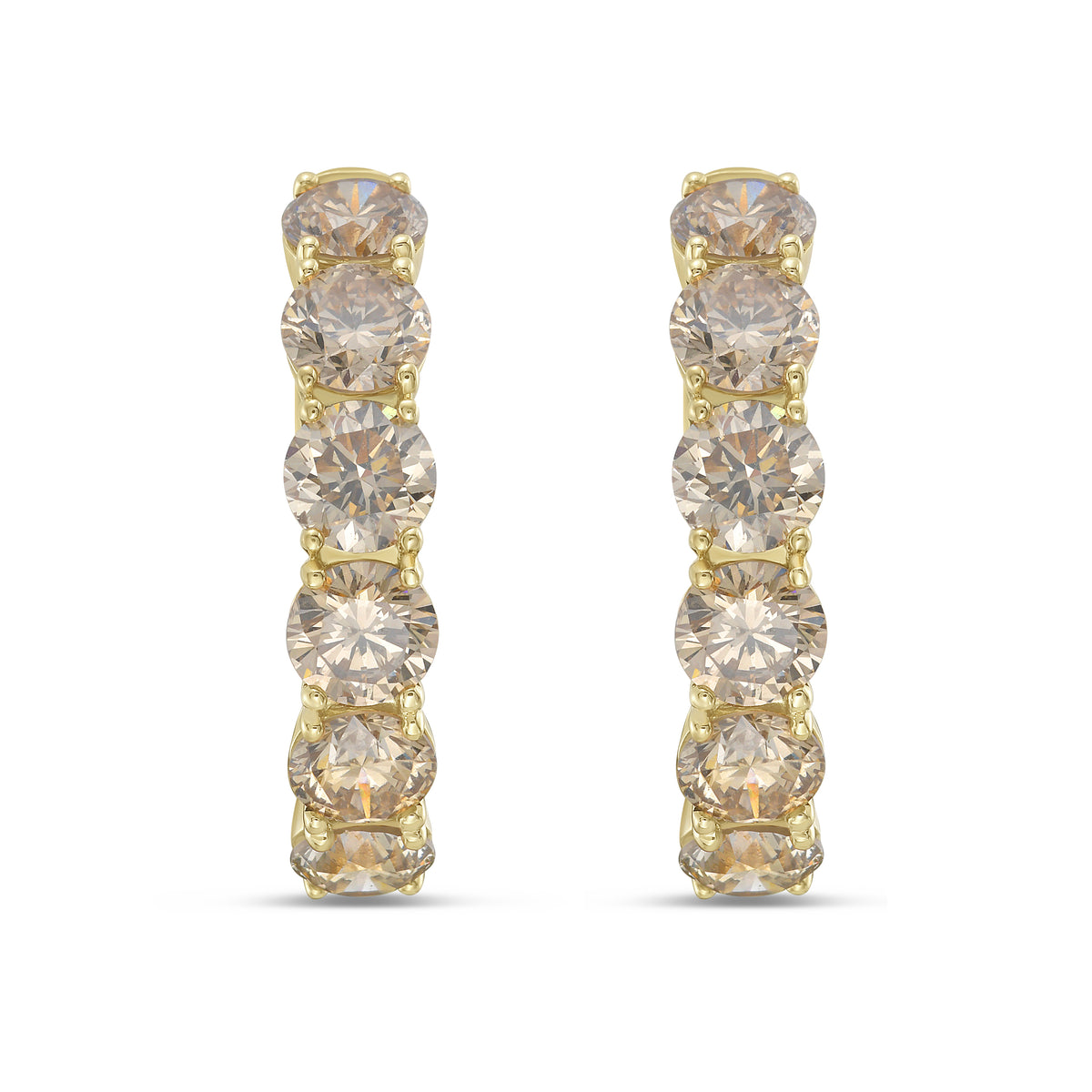 7 CTW In & Out Hoop Earrings (Gold)