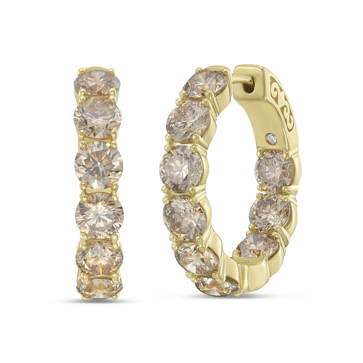 7 CTW In & Out Hoop Earrings (Gold)
