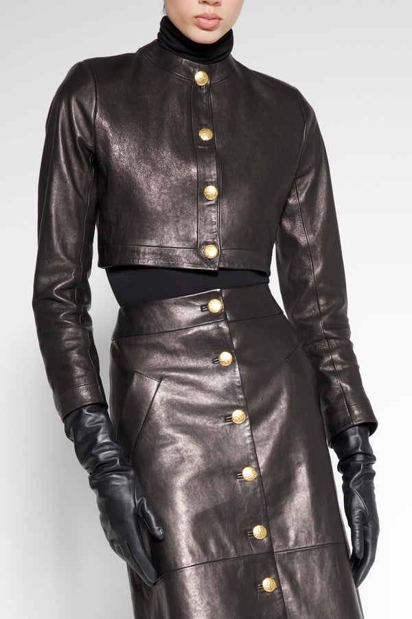Cropped leather Jacket