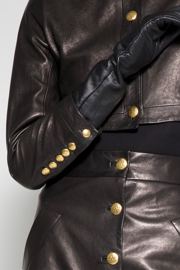 Cropped leather Jacket