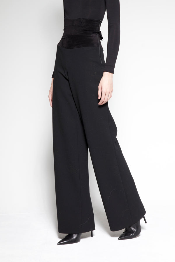 suede top corset pants