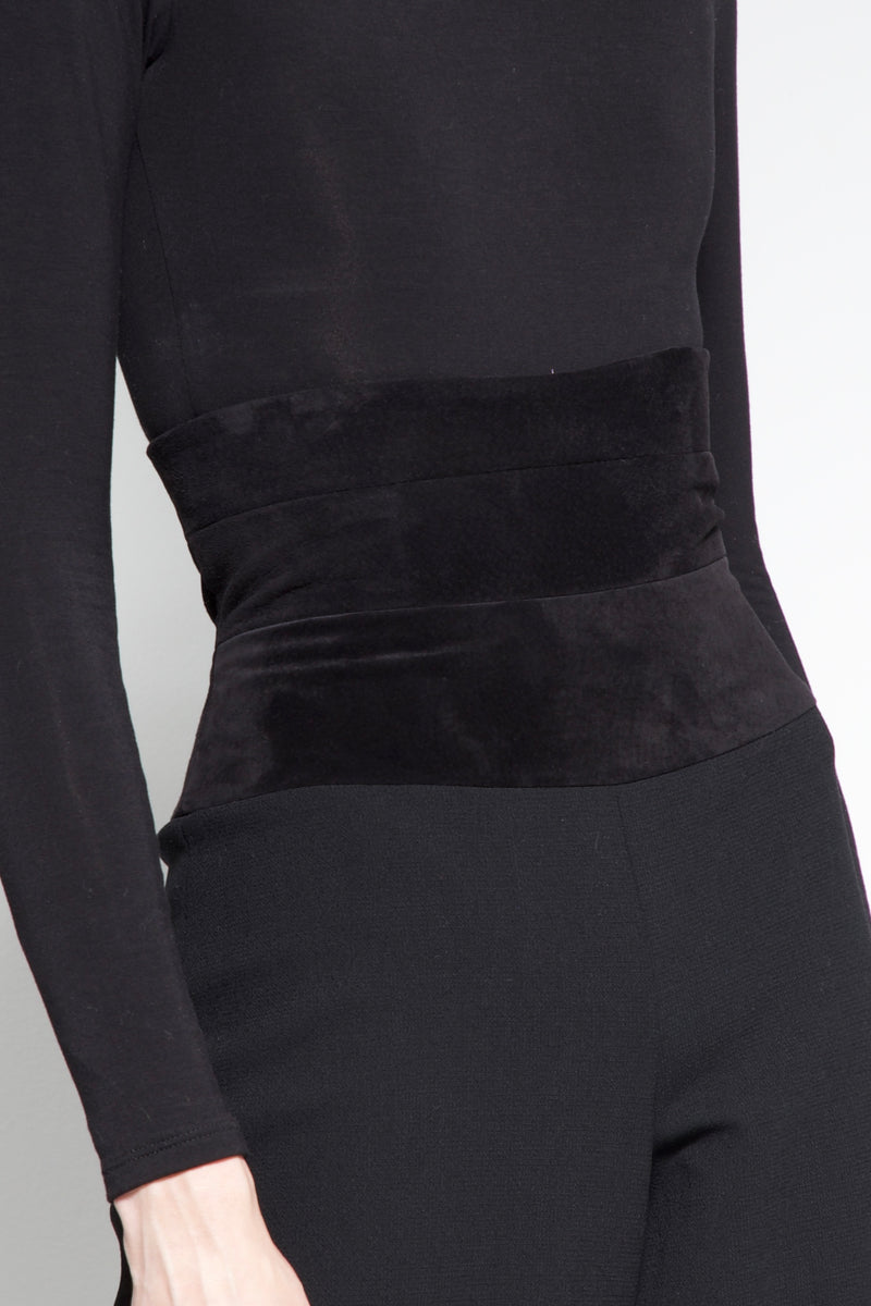 suede top corset pants