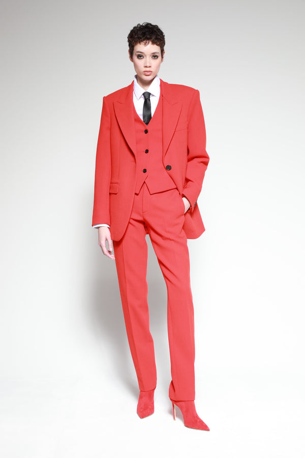 Padded Wool Crepe Blazer