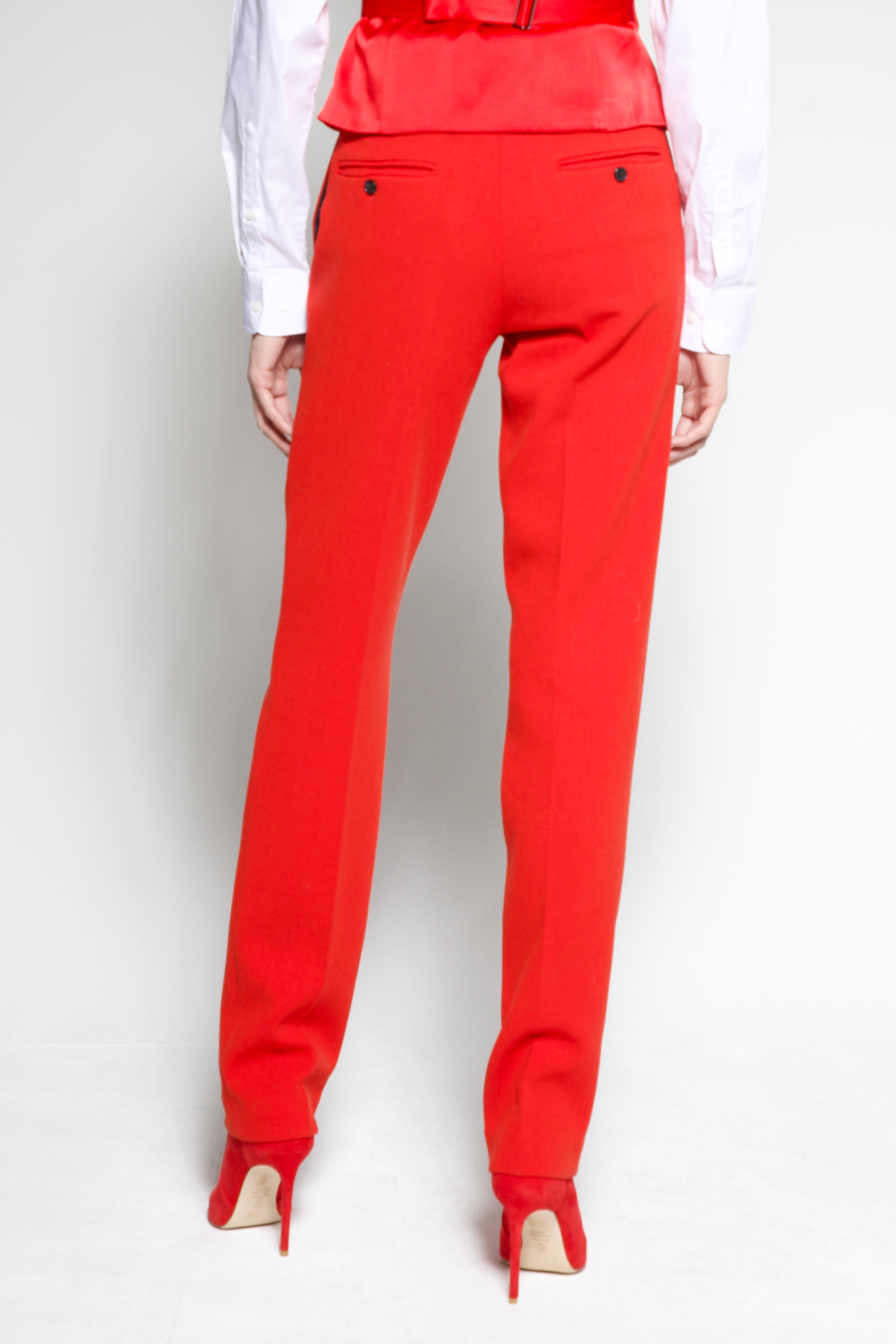 Slim-Leg Wool Crepe Trouser