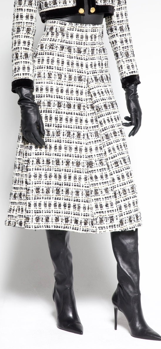 tweed pleated Skirt