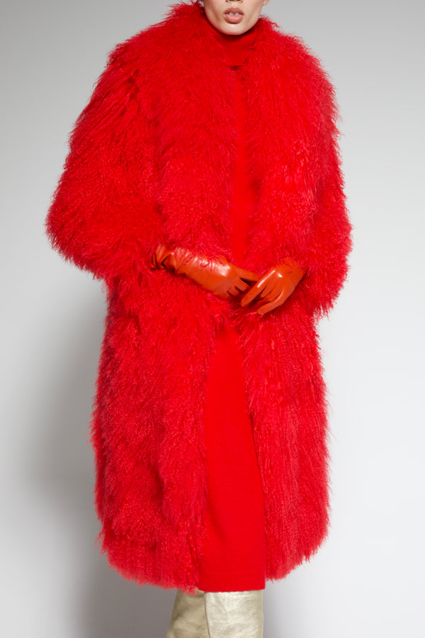 Mongolian Lamb Fur Coat