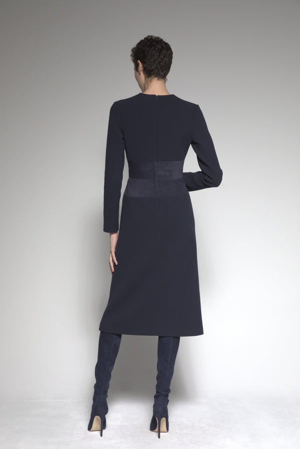 Wool Crepe Column Dress