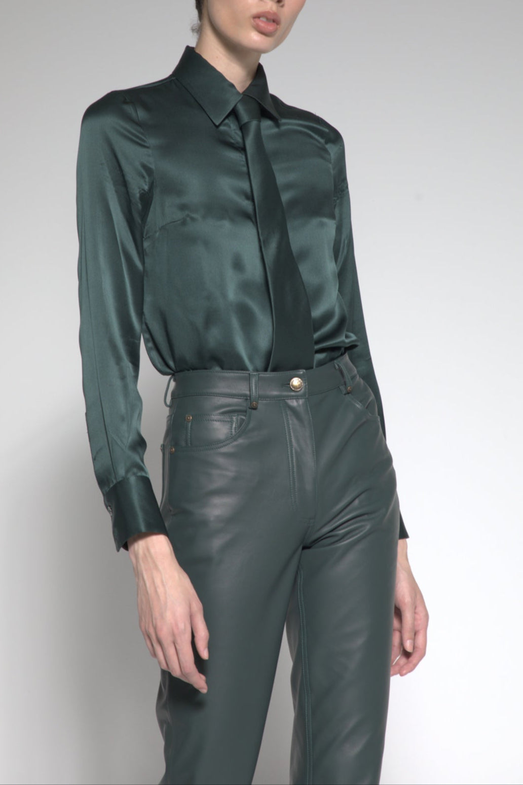Neck Tie Silk Top
