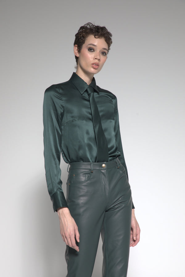 Neck Tie Silk Top