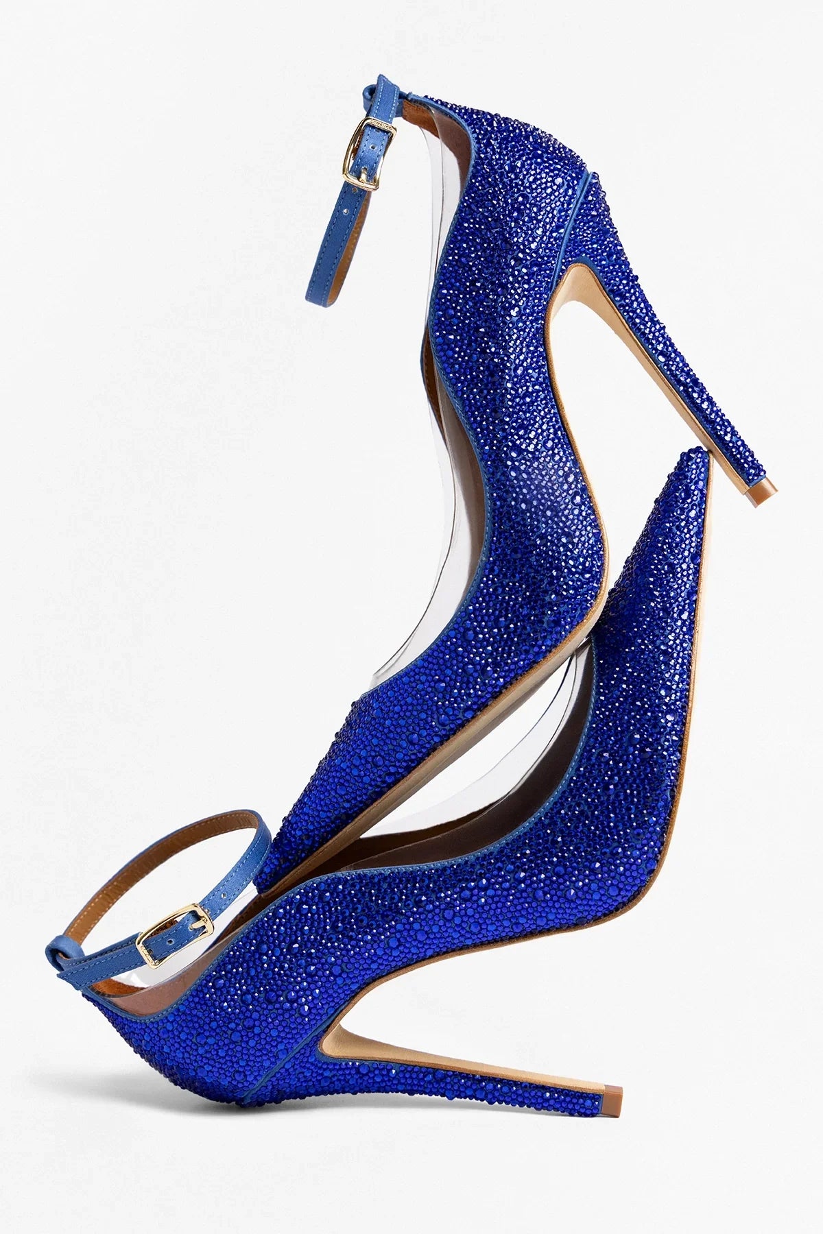 Larroudé by Sergio Hudson: Addison Pump Electric Blue Satin and Crystals
