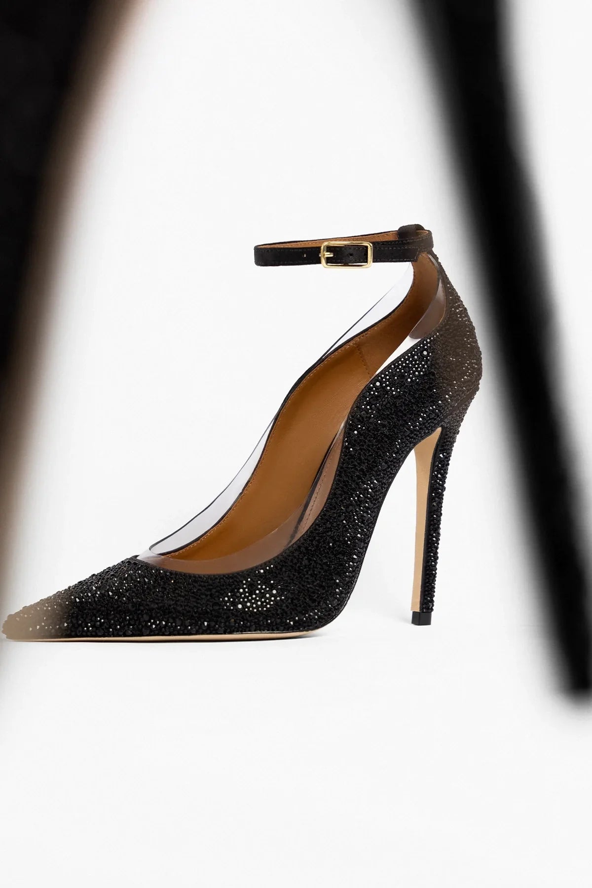 Larroudé by Sergio Hudson: Addison Pump Black Satin and Crystals