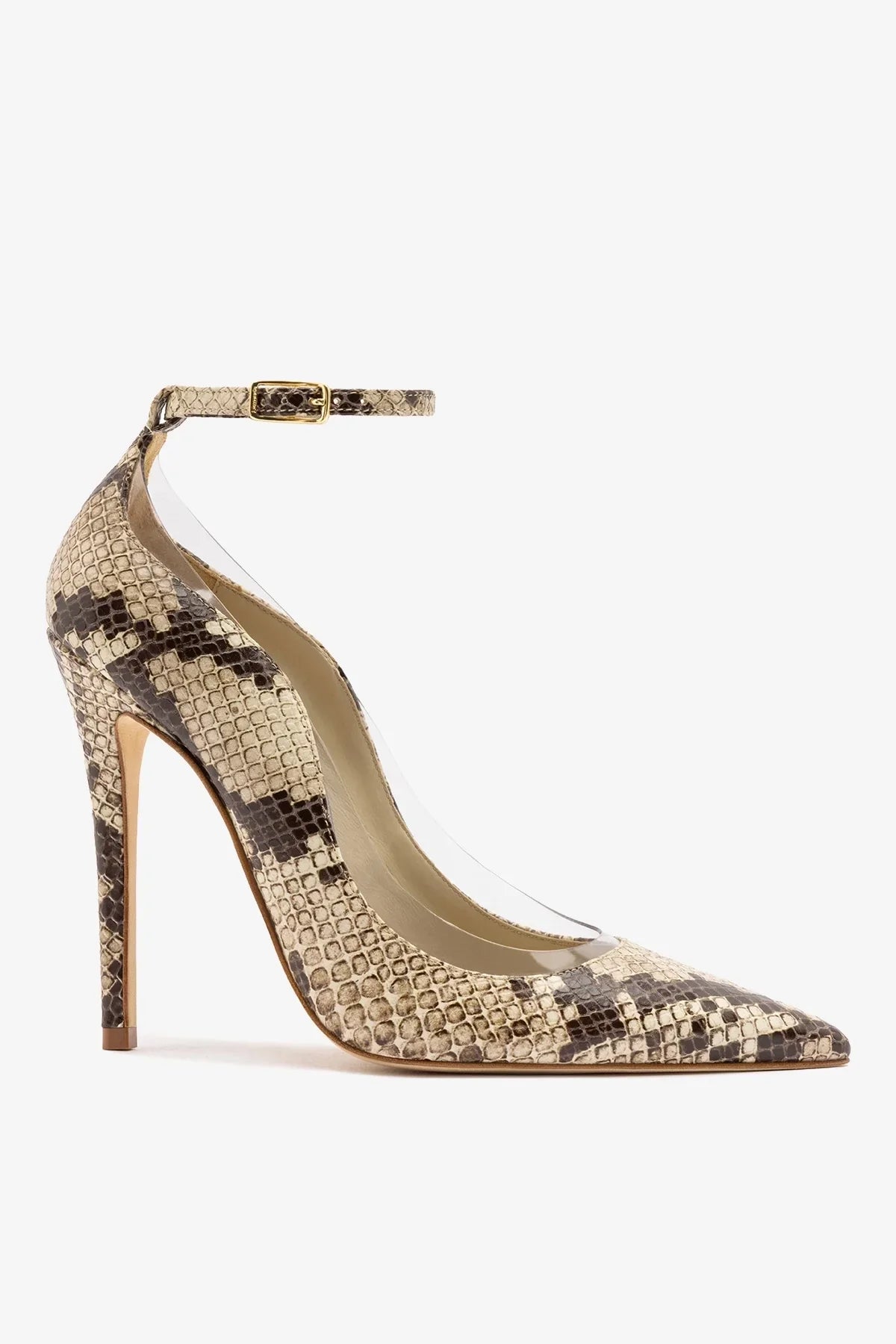 Larroudé by Sergio Hudson: Tahleya Pump Beige Snake Leather