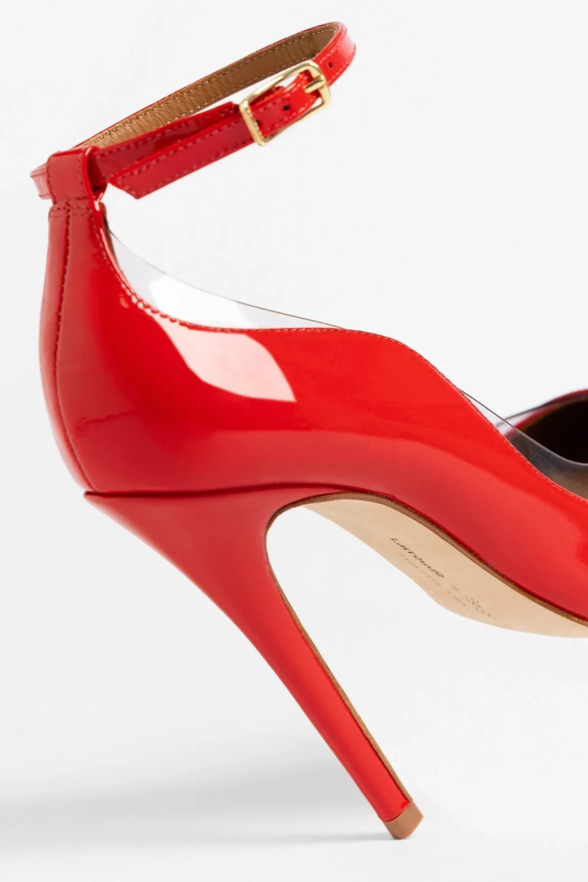 Larroudé by Sergio Hudson: Tahleya Pump Scarlet Patent Leather