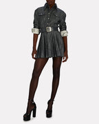 Belted Denim Shirt Mini Dress