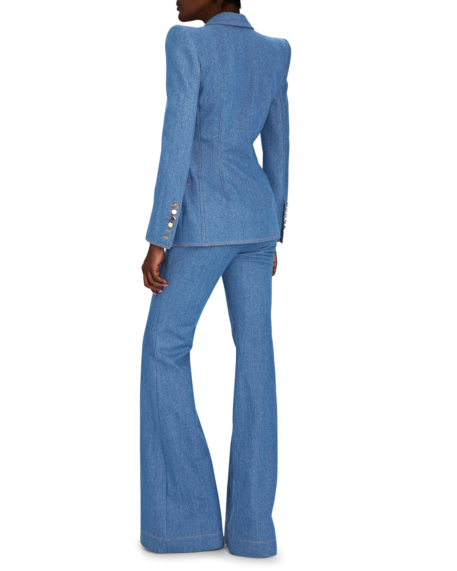 アウターその他 DSQUARED2 Woman Blazer Blue S75BN0893S30664 470 Double Breasted Denim Blazer – Sergio Hudson