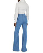 High Waist Denim Flared Pant