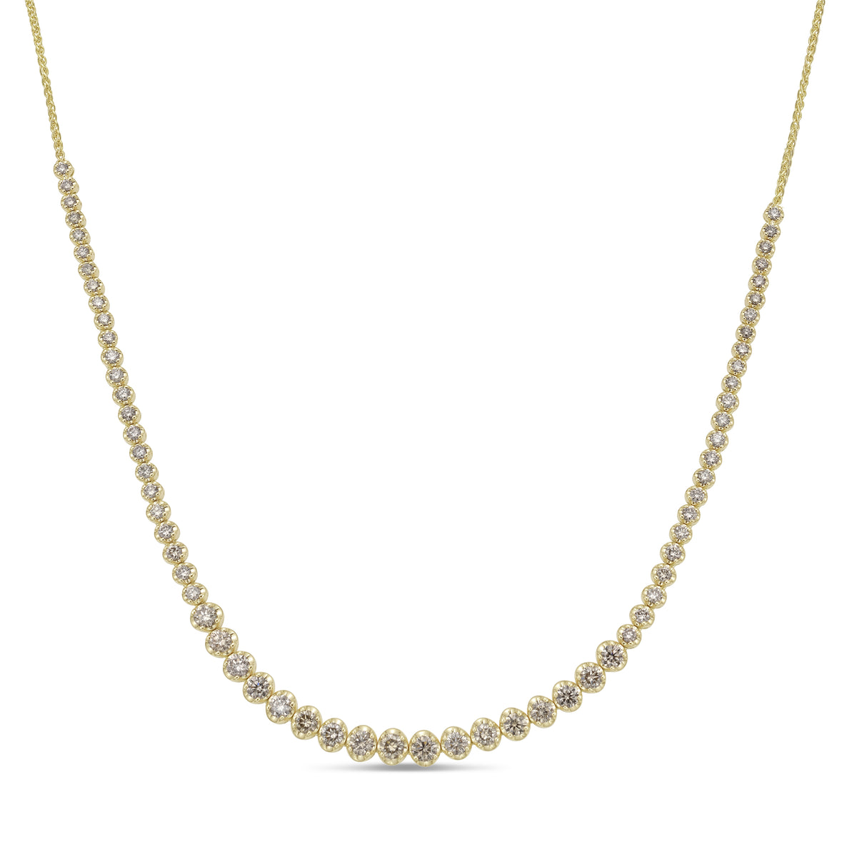 3.0 CTW Round Illusion Set Necklace (Gold)