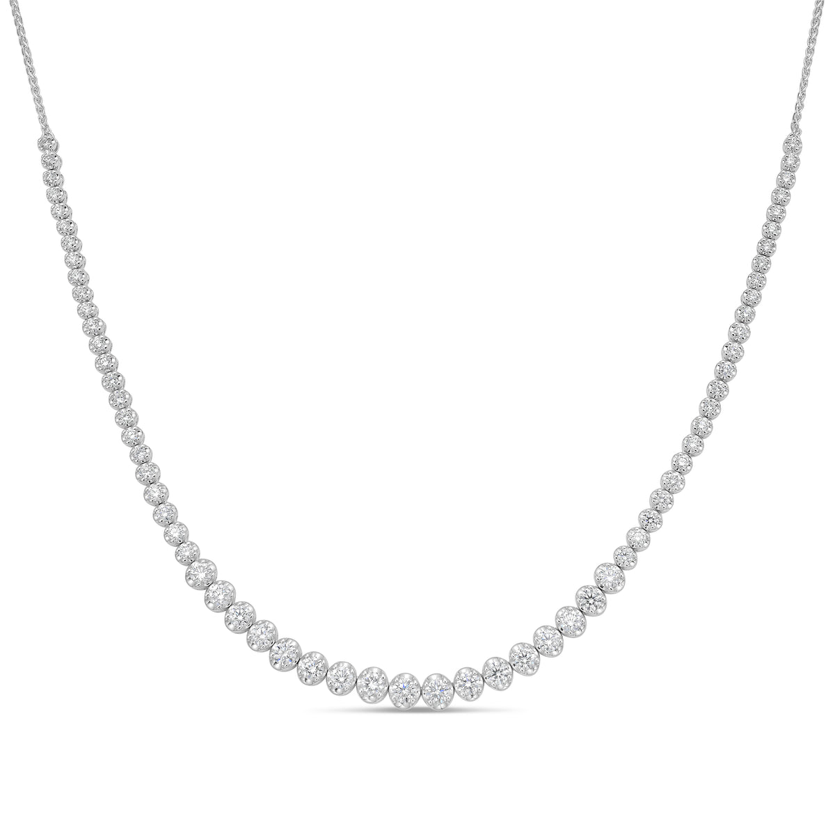 3.0 CTW Round Illusion Set Necklace (White Gold)