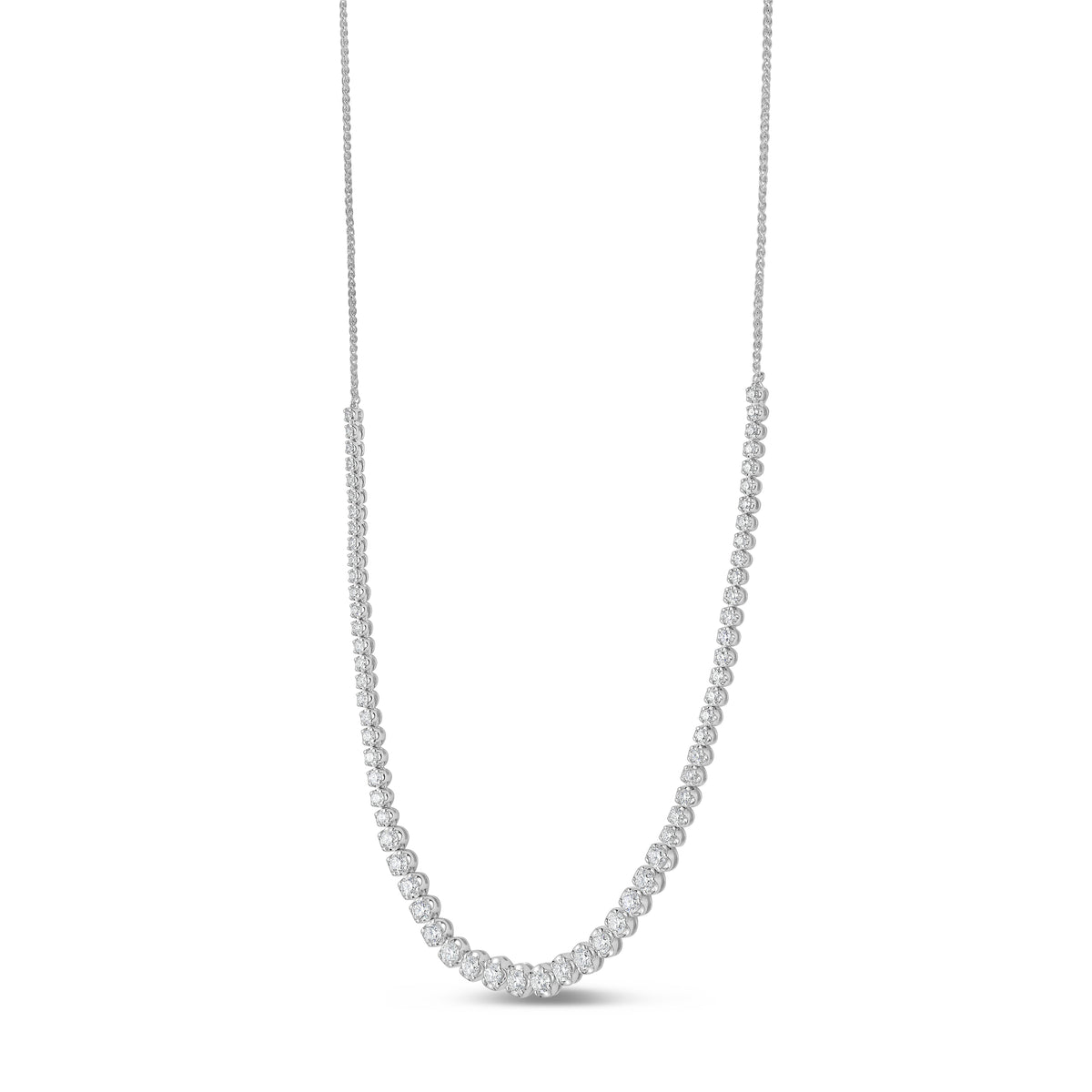 3.0 CTW Round Illusion Set Necklace (White Gold)
