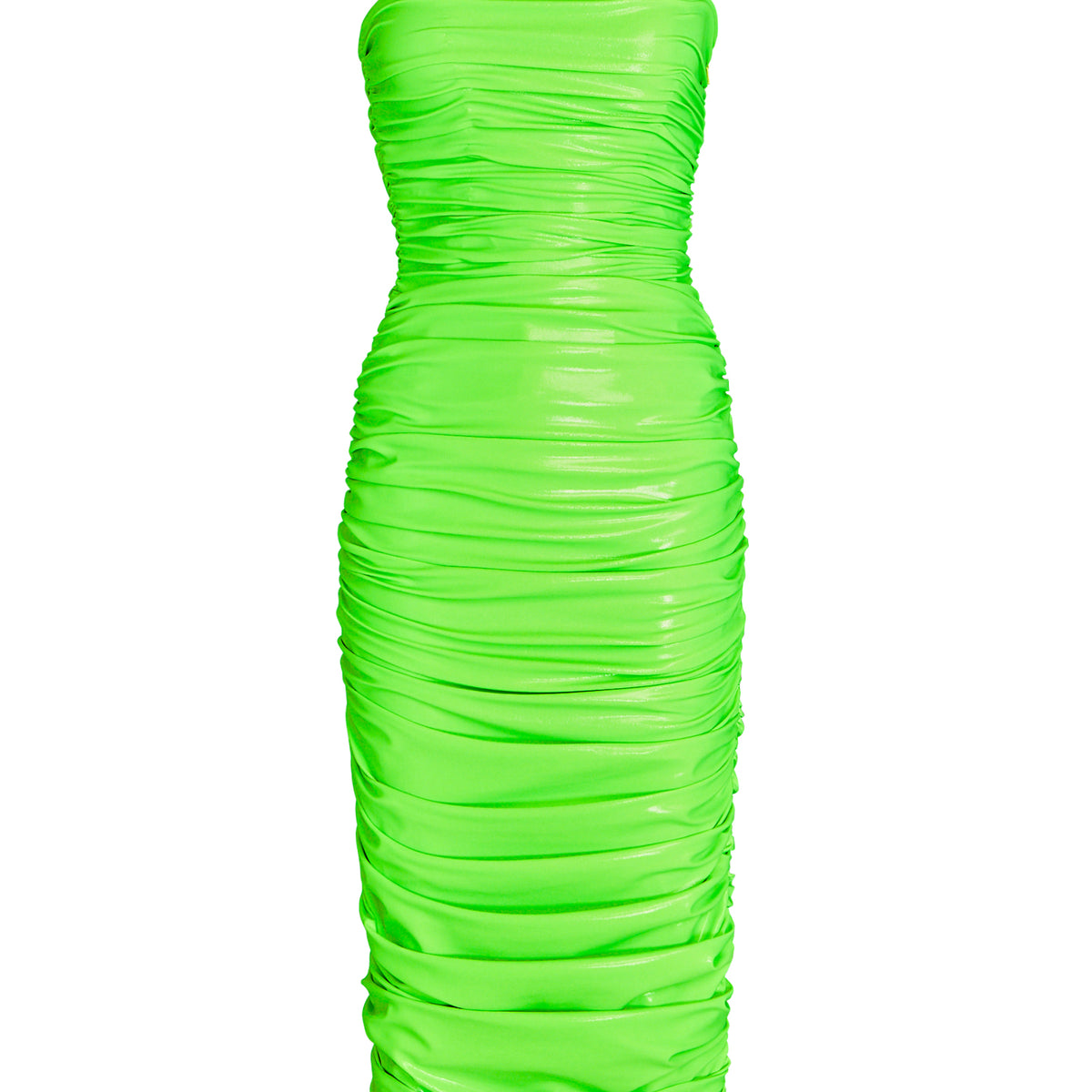Strapless Ruched Midi Dress