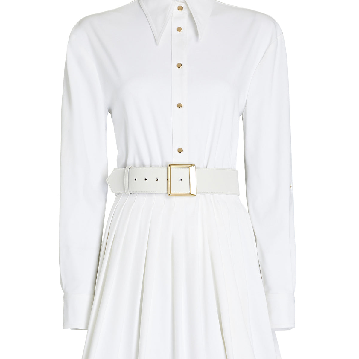 sergio hudson black mini dress Belted Denim Shirt Mini Dress
