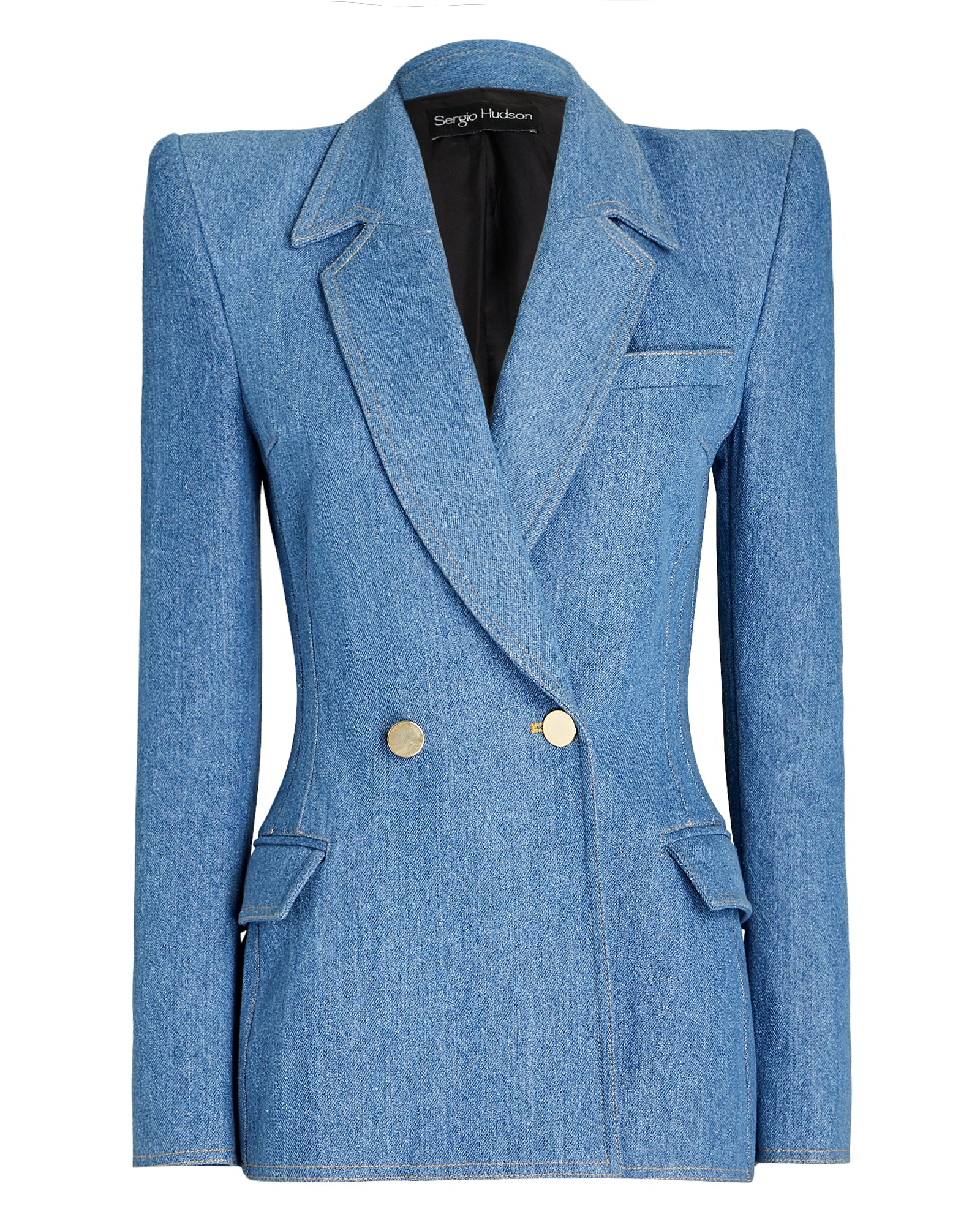 Double Breasted Denim Blazer