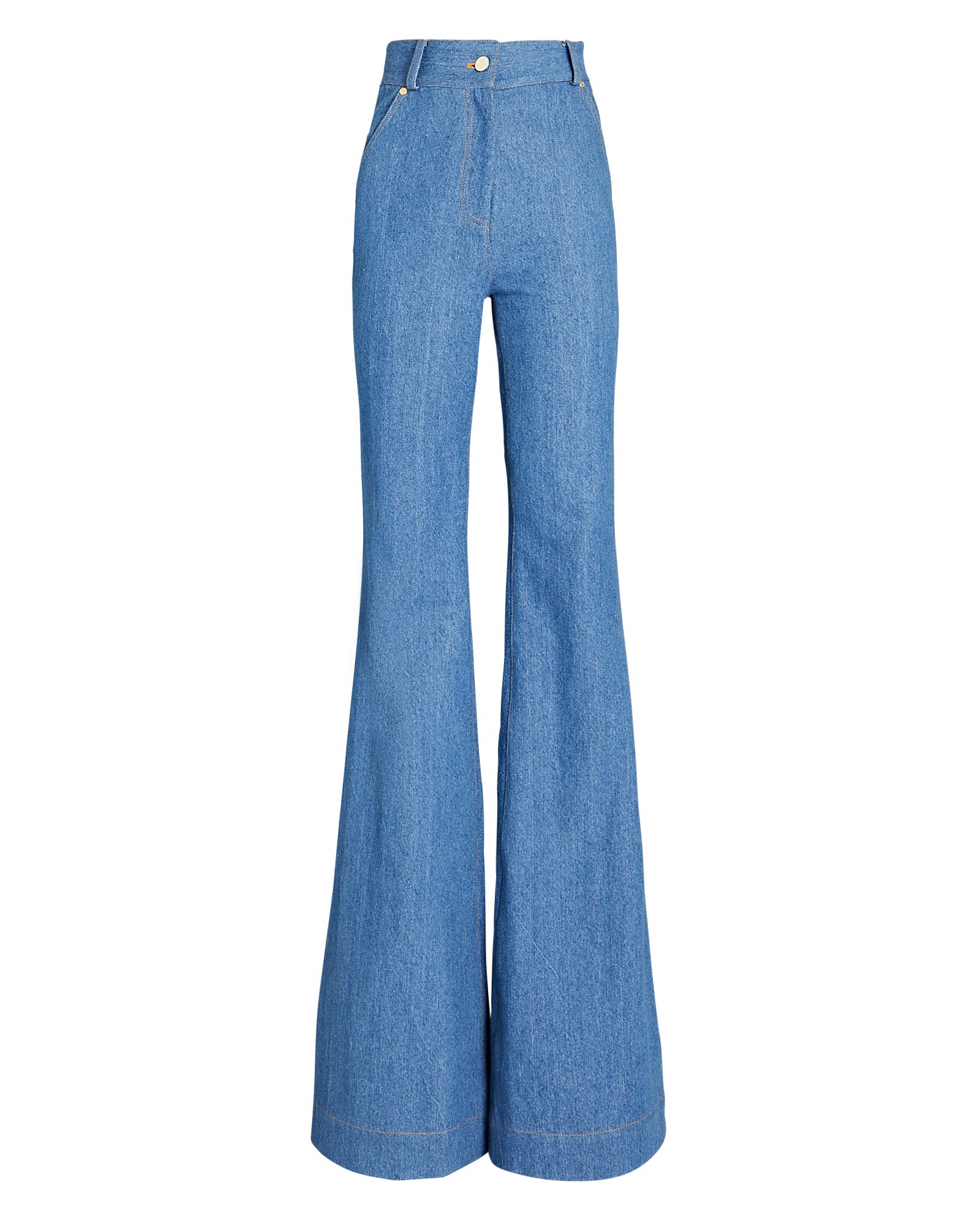 High Waist Denim Flared Pant