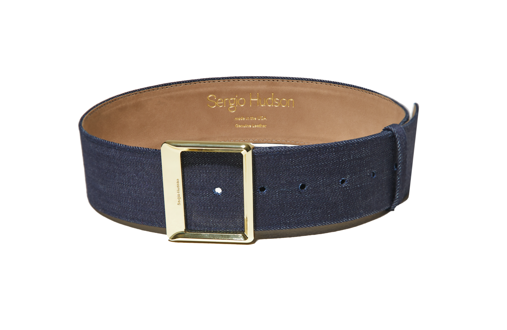Denim Square Buckle Belt