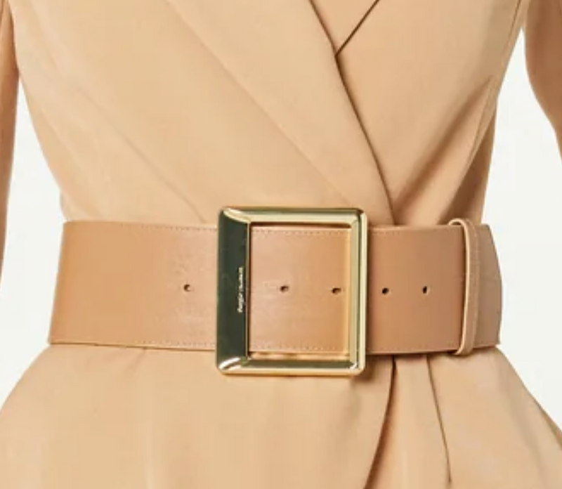 Waist Belt Ladies Wide Tan Belt Square Buckle Wide Belt – Sergio