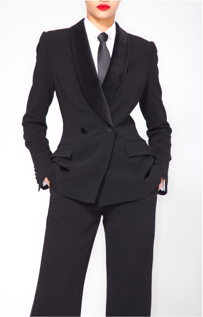 VELVET SHAWL COLLAR BLAZER