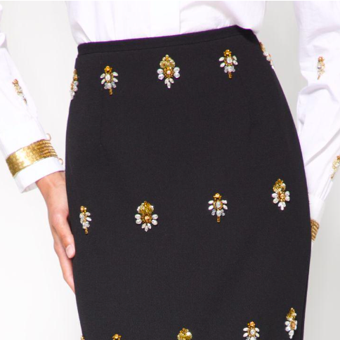 CRYSTAL EMBROIDERED MINI SKIRT
