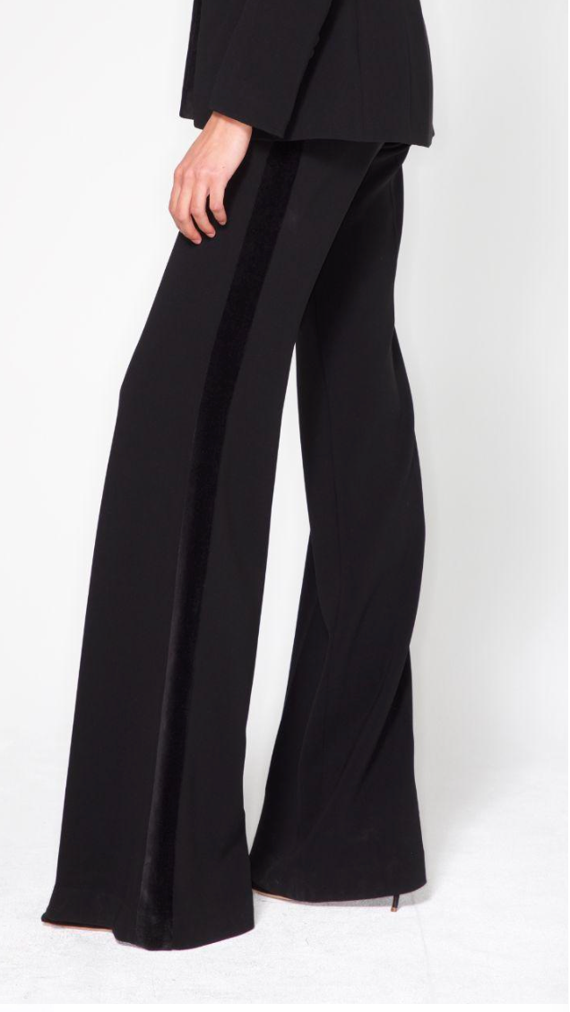 VELVET STRIPE TUXEDO TROUSERS