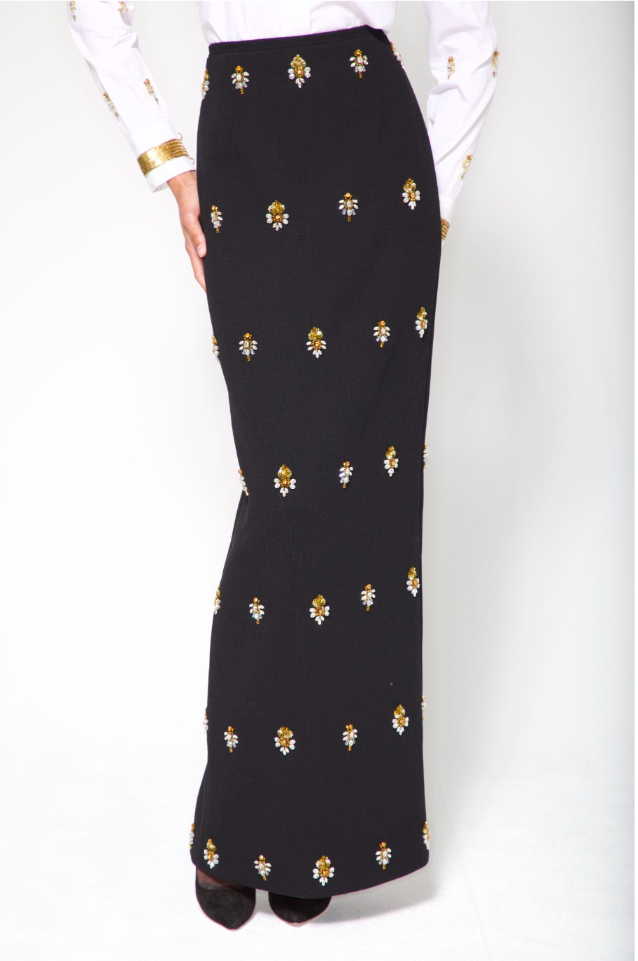 EMBROIDERED MAXI SKIRT