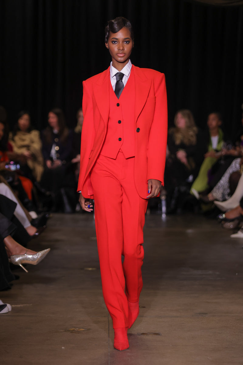 Padded Wool Crepe Blazer