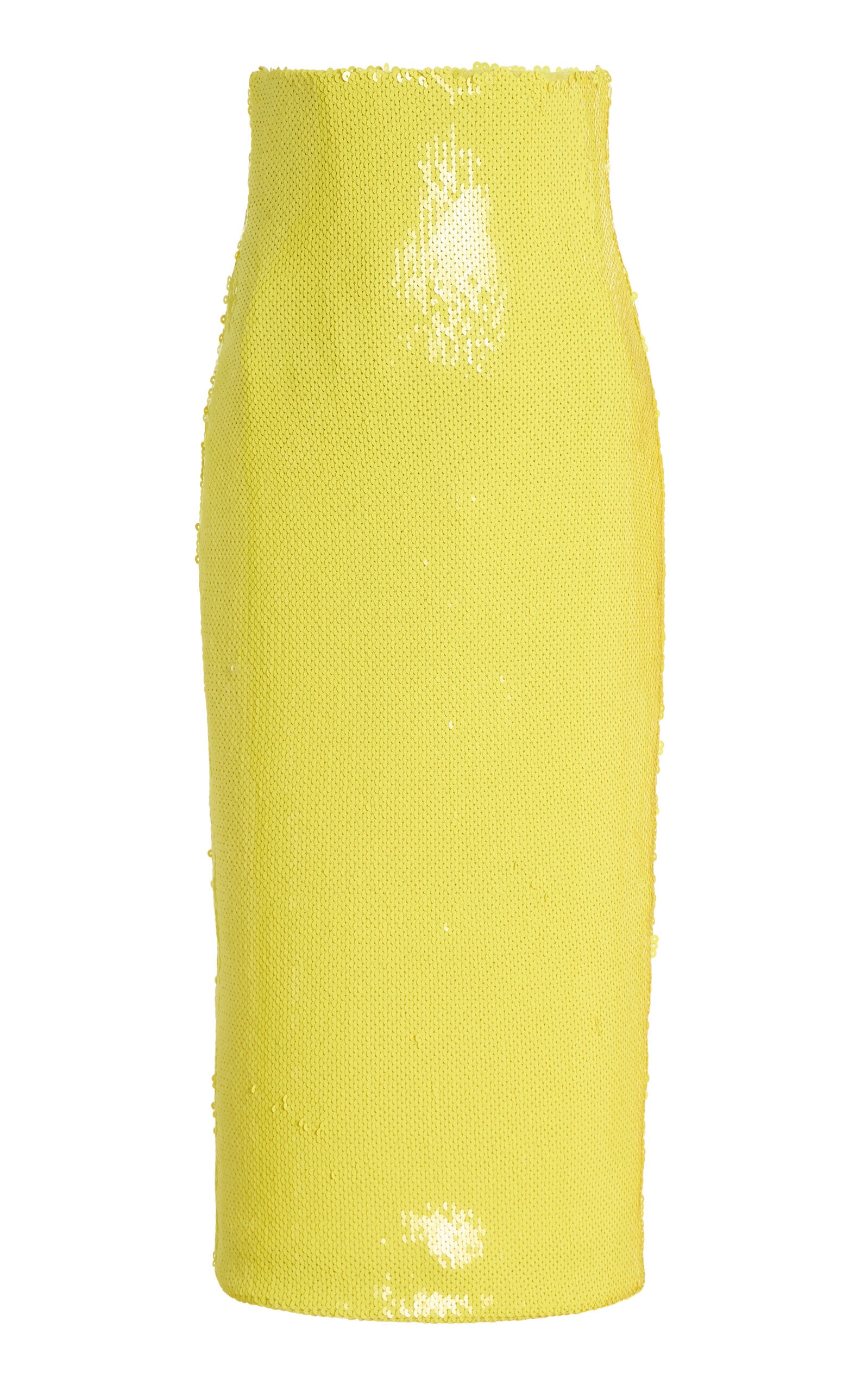High-Rise Sequin Pencil Skirt (Yellow)