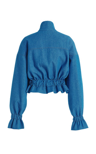 Cropped Denim Utility Jacket