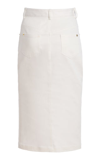 Denim Pencil Skirt ( White)